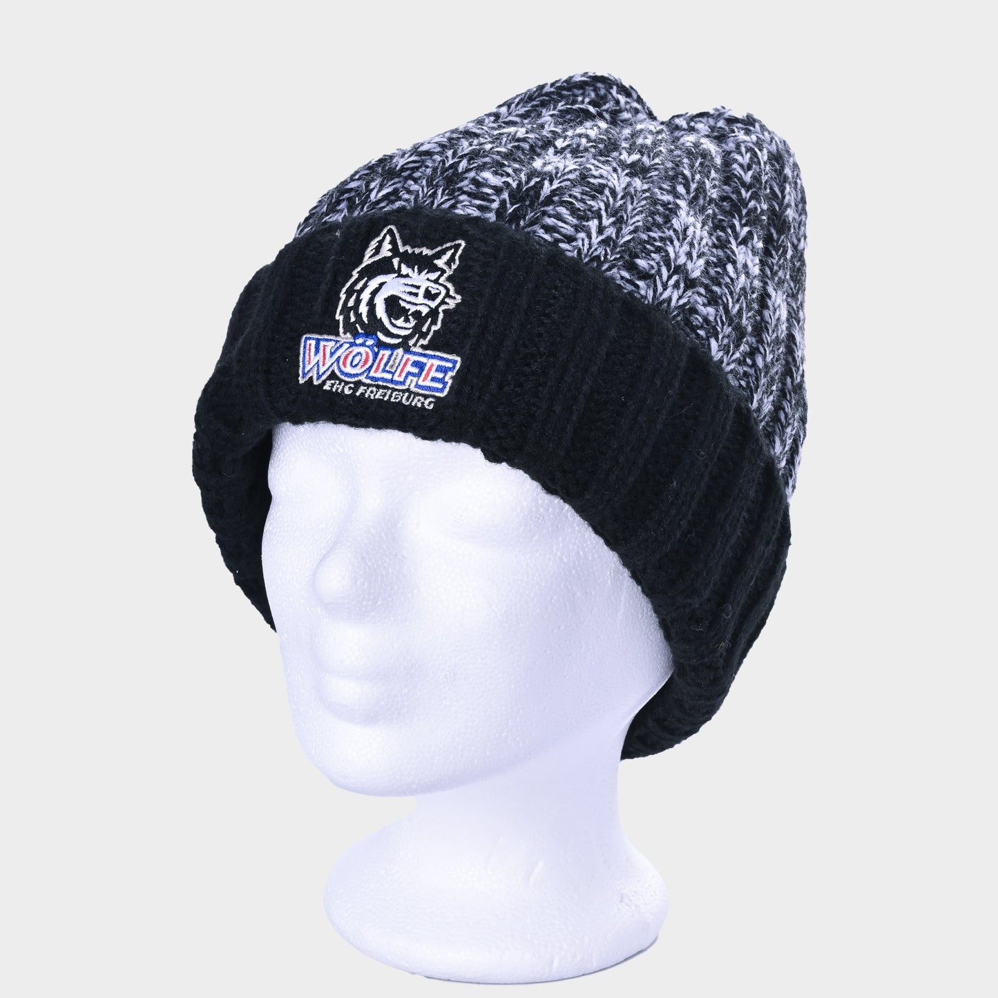 Wollmütze Bommel ~ schwarz-weiß