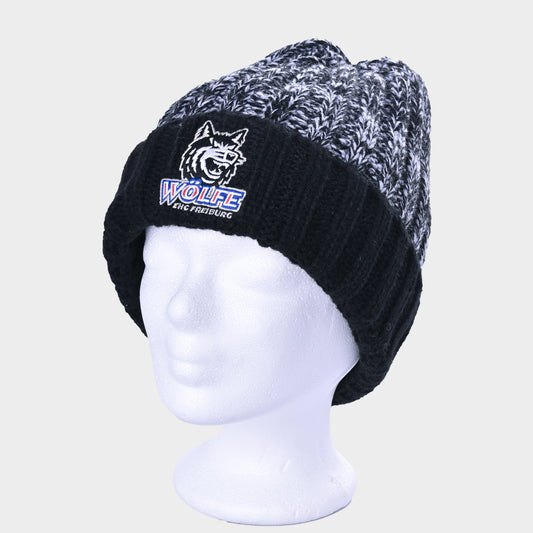 Wollmütze Bommel ~ schwarz-weiß