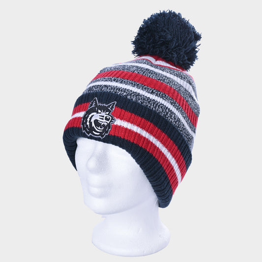Wollmütze Bommel ~ gestreift