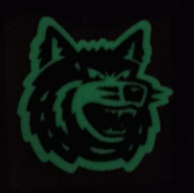Aufkleber mittel ~ Wolfskopf leuchtend