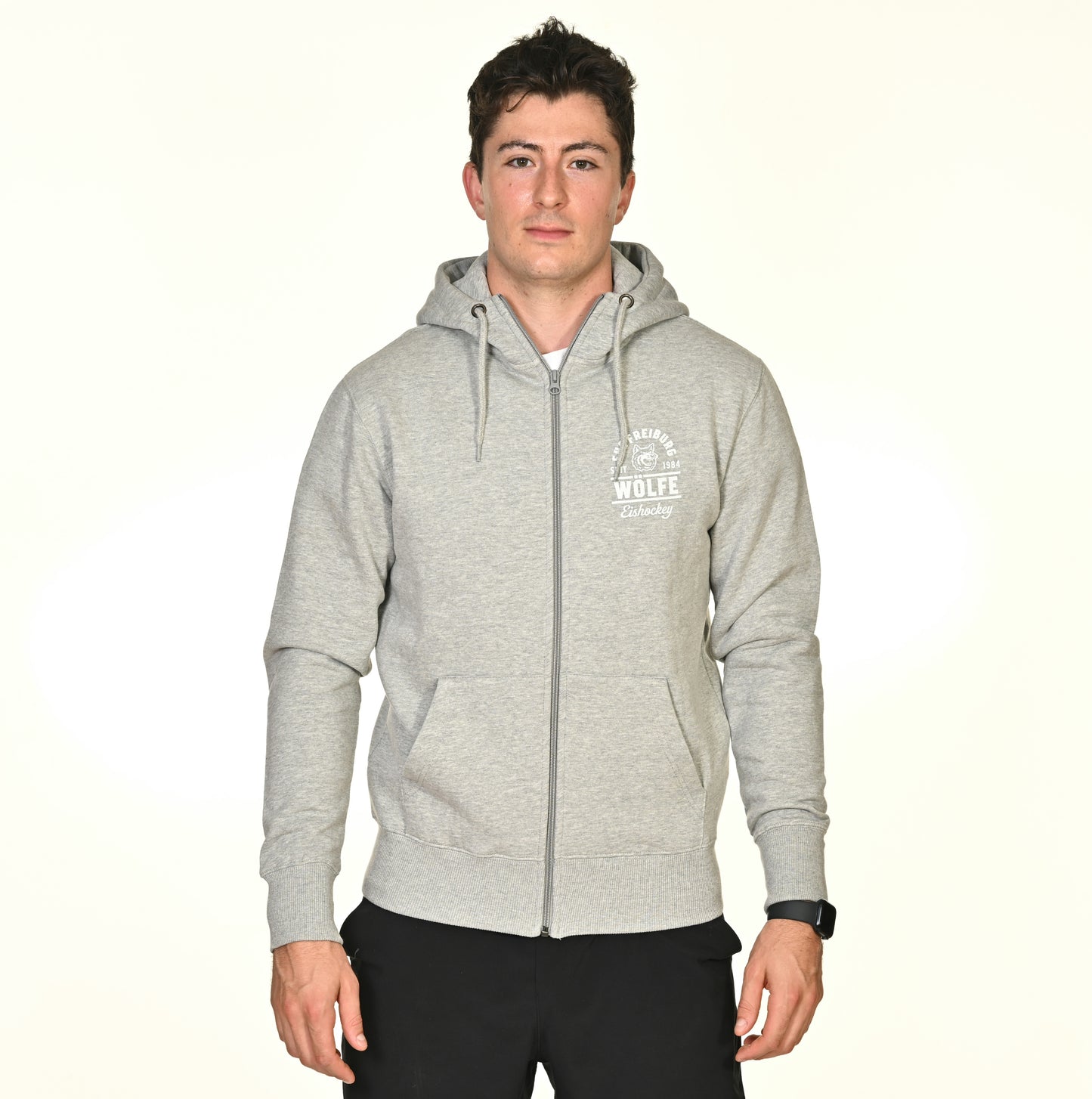 Zip-Hoodie ~ Wölfe Freiburg grau Größe XXL