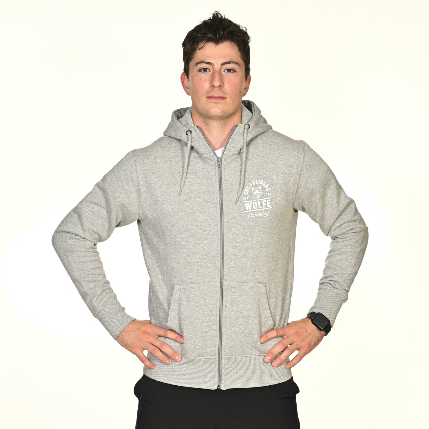 Zip-Hoodie ~ Wölfe Freiburg grau Größe XXL